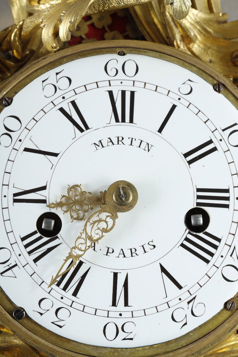 Louis XV-era Bronze Clock, With A Dial Signed “martin à Paris”-photo-4