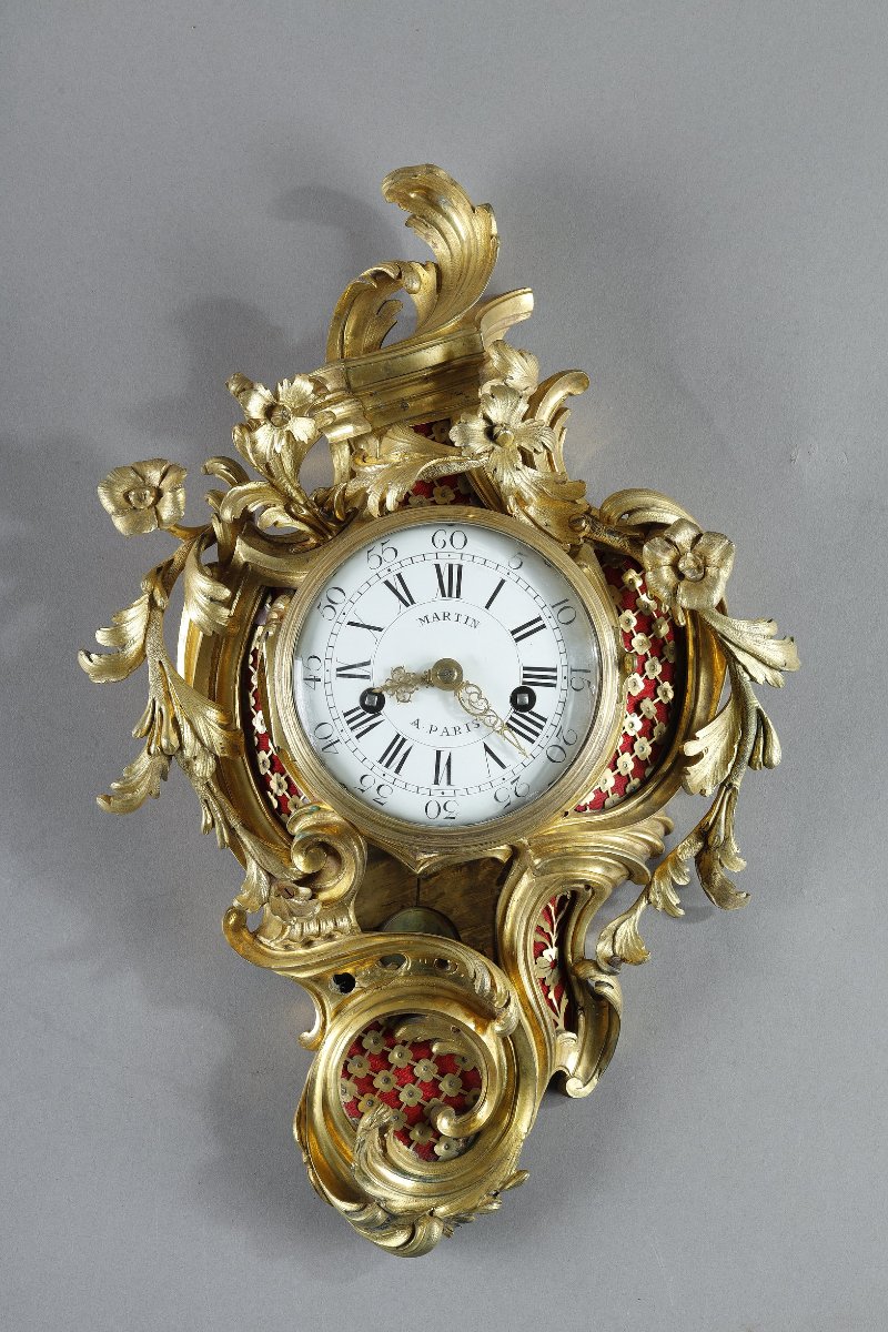 Louis XV-era Bronze Clock, With A Dial Signed “martin à Paris”