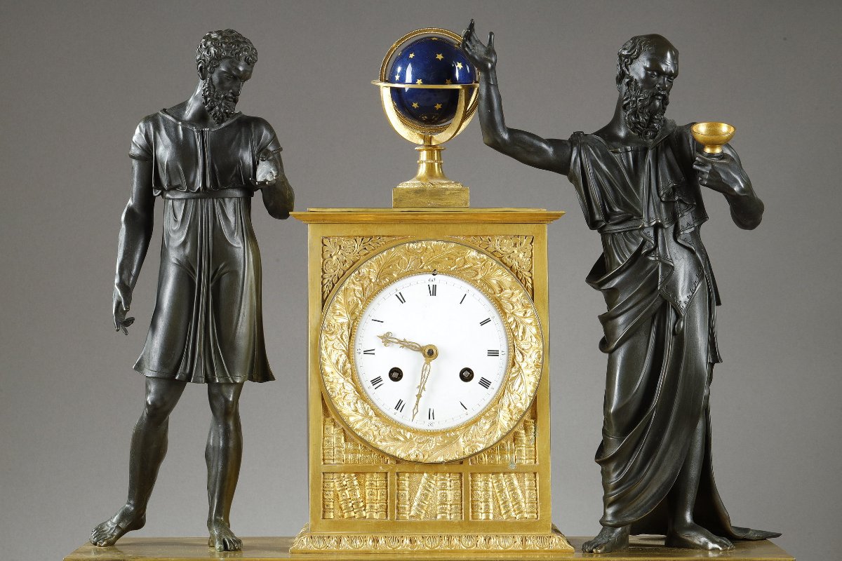 Grande Pendule de cheminée  Socrate buvant la Ciguë-photo-4