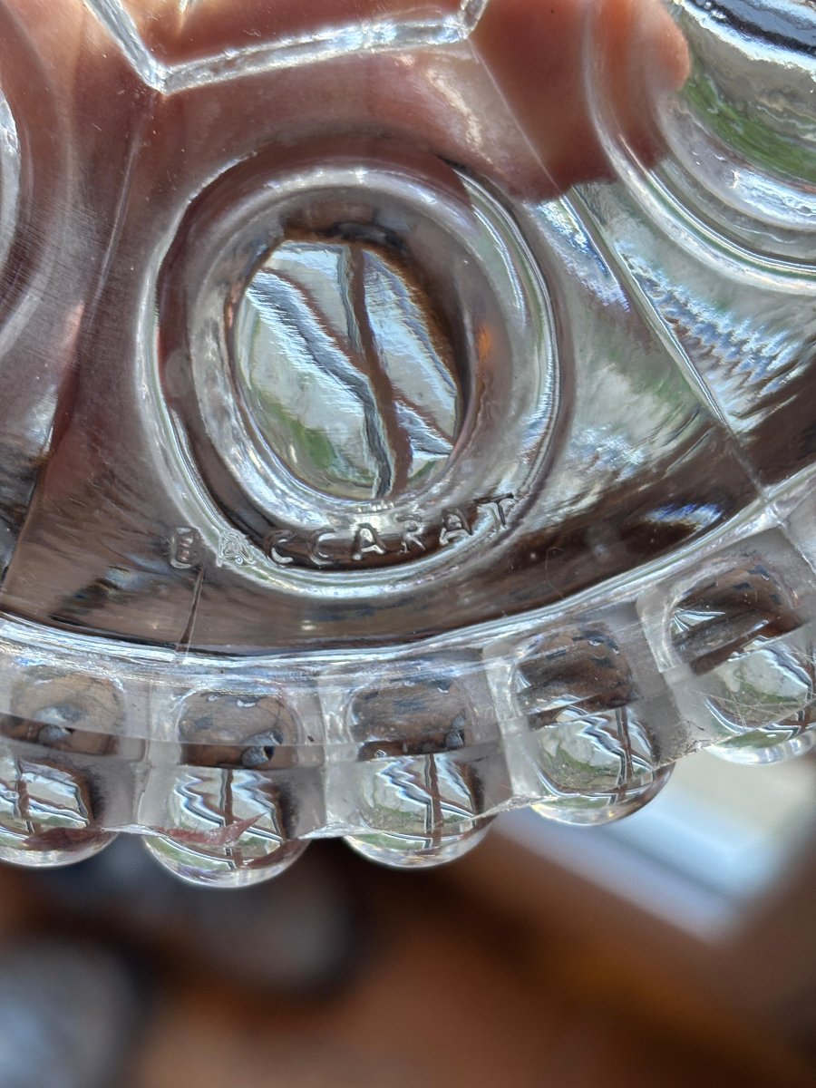 Pair Of Four-light Baccarat Candelabras Made Of Molded Crystal-photo-8