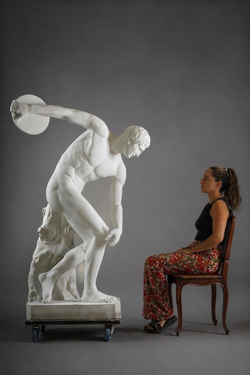 A Large Plaster Sculpture Of The Discobolus, Based On Myron’s Work, Created By The Casting Workshops-photo-2