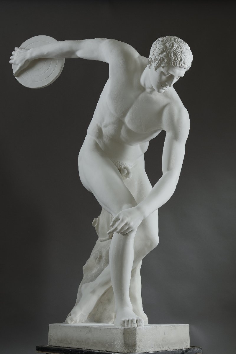A Large Plaster Sculpture Of The Discobolus, Based On Myron’s Work, Created By The Casting Workshops-photo-3