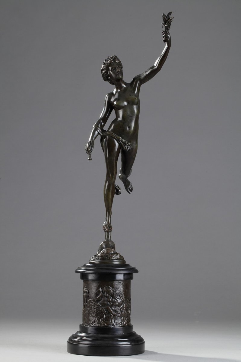 Pair Of Bronze Sculptures After Jean De Bologne: Fortune And Mercury-photo-3