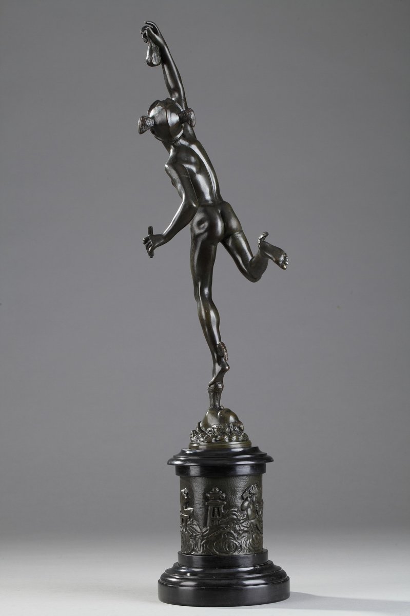 Pair Of Bronze Sculptures After Jean De Bologne: Fortune And Mercury-photo-7
