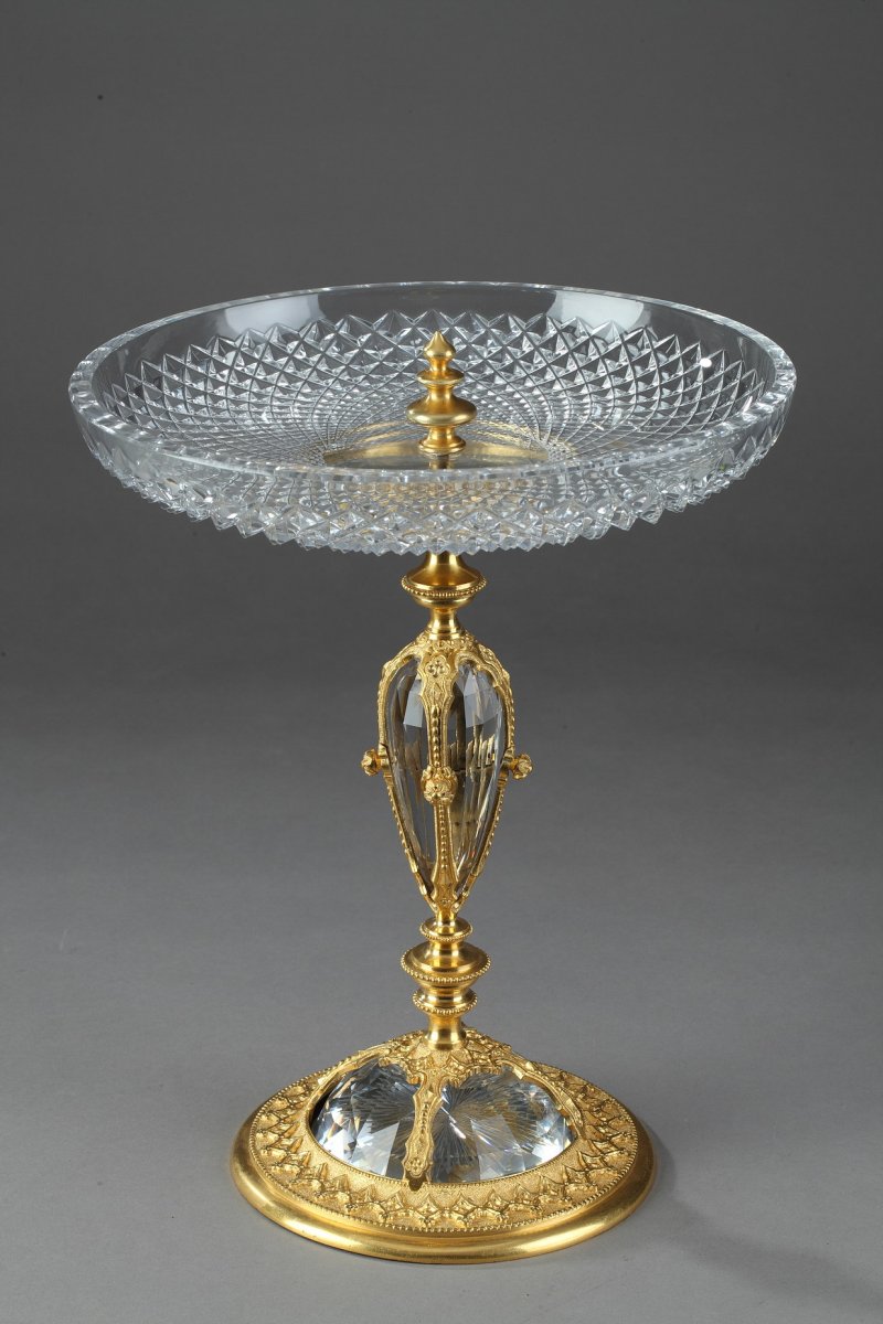 Coupe En Cristal Et Bronze Dans Le Goût De La Renaissance-photo-4