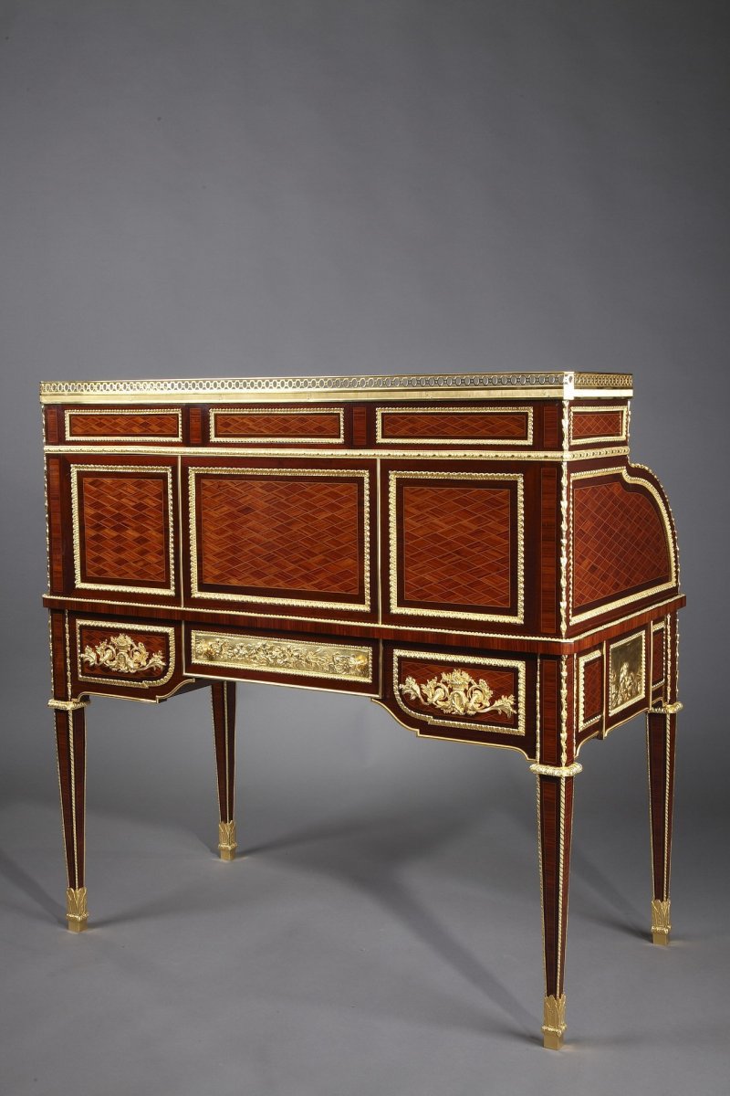 Rolltop Desk After Jean-henri Riesener Attributed To Maison Beurdeley-photo-7