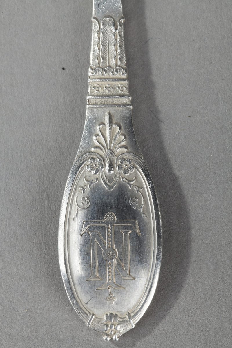 Sterling Silver Flatware Service By Silversmith Lappara & Gabril In A Case Signed Gorini Frères-photo-1