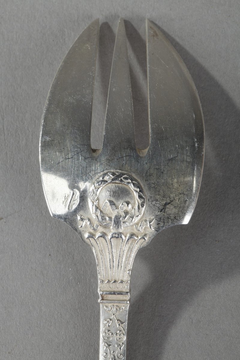 Sterling Silver Flatware Service By Silversmith Lappara & Gabril In A Case Signed Gorini Frères-photo-2