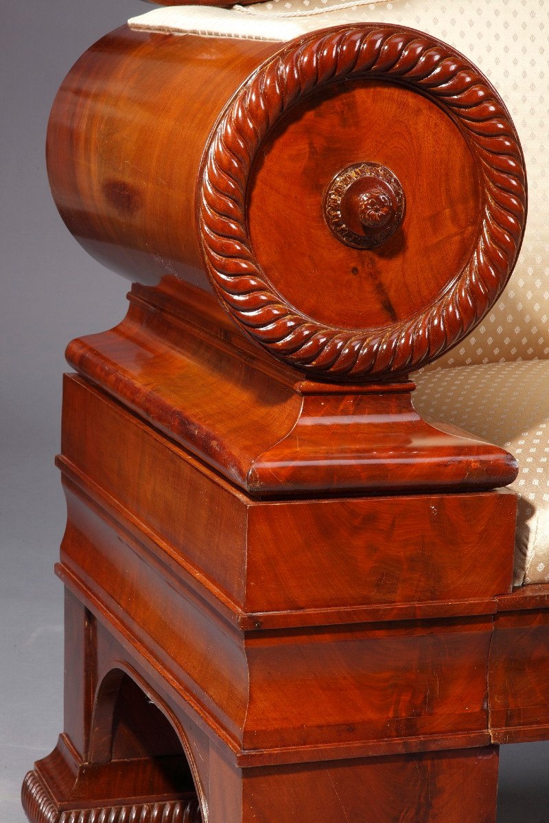 Canapé Biedermeier En Acajou, Autriche 1830-photo-4