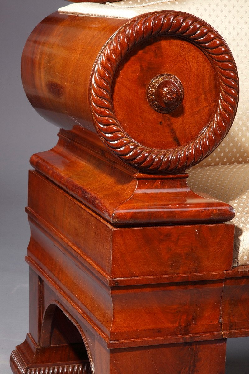 Biedermeier Mahogany Sofa, Austria 1830-photo-4