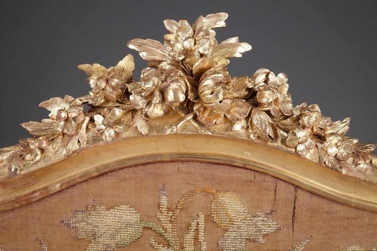 Giltwood Fire Screen In Louis XV-style, Charles Mauricheau-beaupré Collection-photo-4