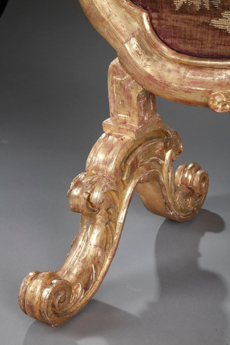 Giltwood Fire Screen In Louis XV-style, Charles Mauricheau-beaupré Collection-photo-5