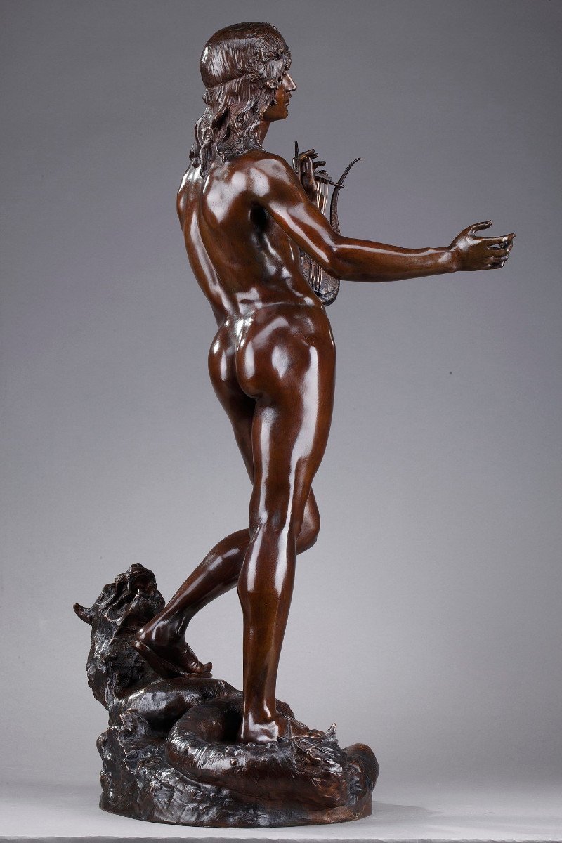 Bronze Statue: Orpheus And Cerberus By Edme Antony Paul Noël (1845-1909)-photo-2