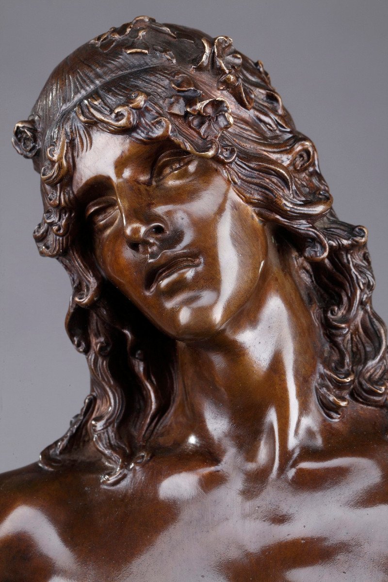 Bronze Statue: Orpheus And Cerberus By Edme Antony Paul Noël (1845-1909)-photo-2