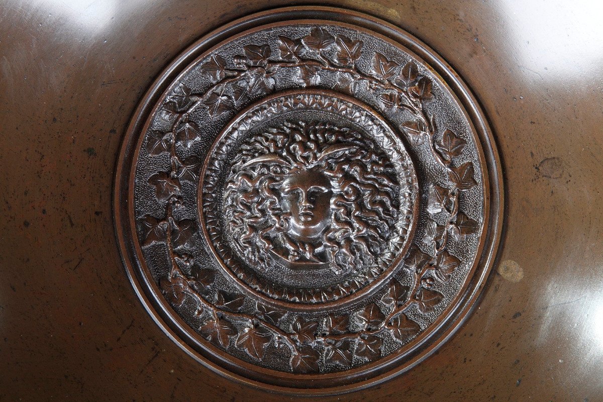 Coupe En Bronze Et Marbre à Sujet Mythologique-photo-8