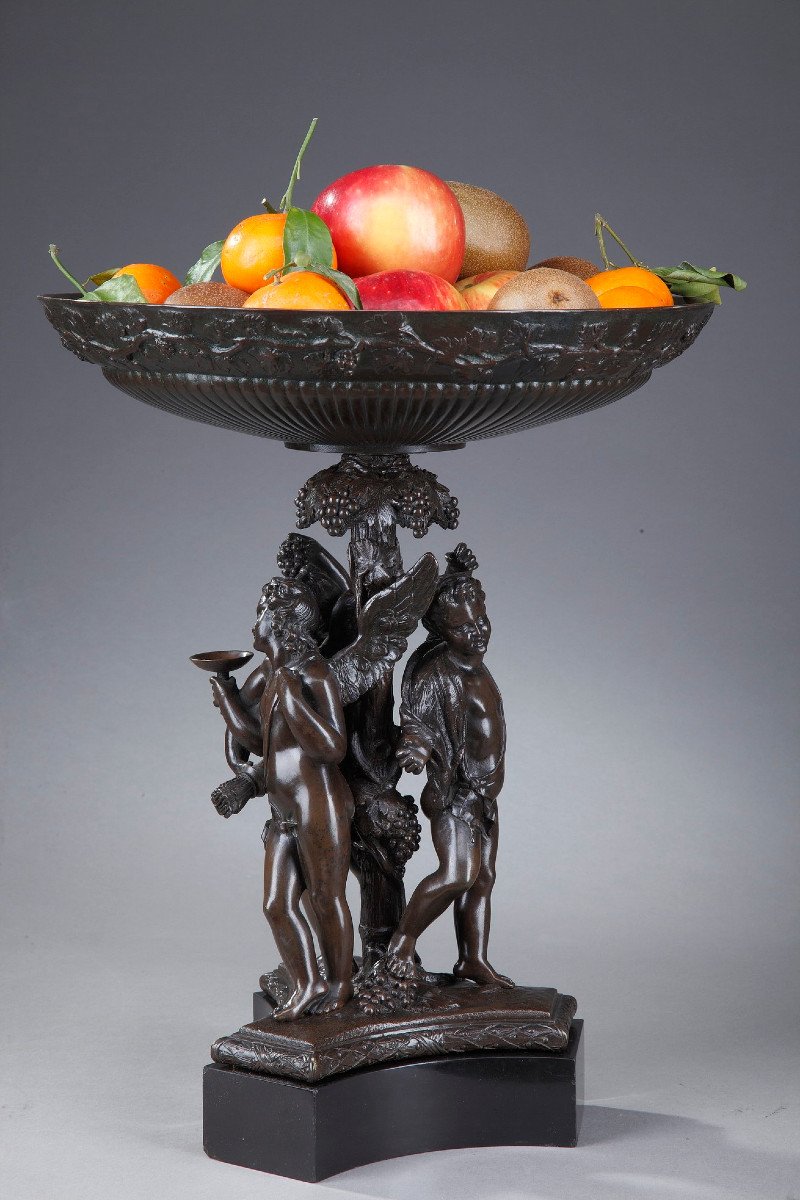 Napoleon III Bronze Fruit Bowl With Mythological Decoration