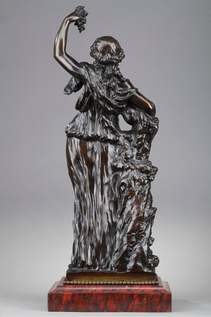 Statue En Bronze Bacchante, époque XIXe Siècle-photo-3