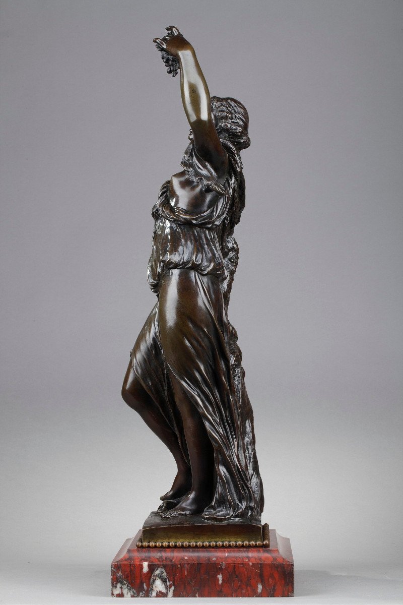 Statue En Bronze Bacchante, époque XIXe Siècle-photo-1