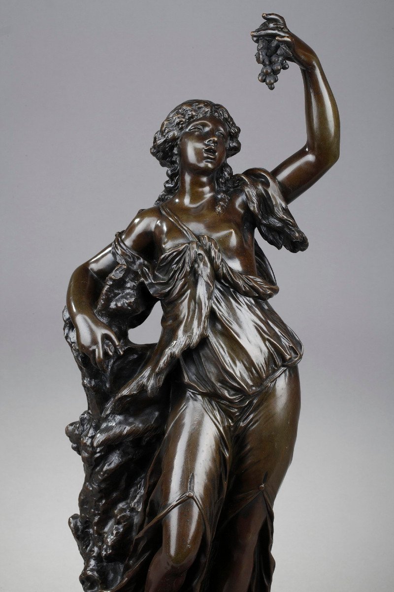 Statue En Bronze Bacchante, époque XIXe Siècle-photo-2