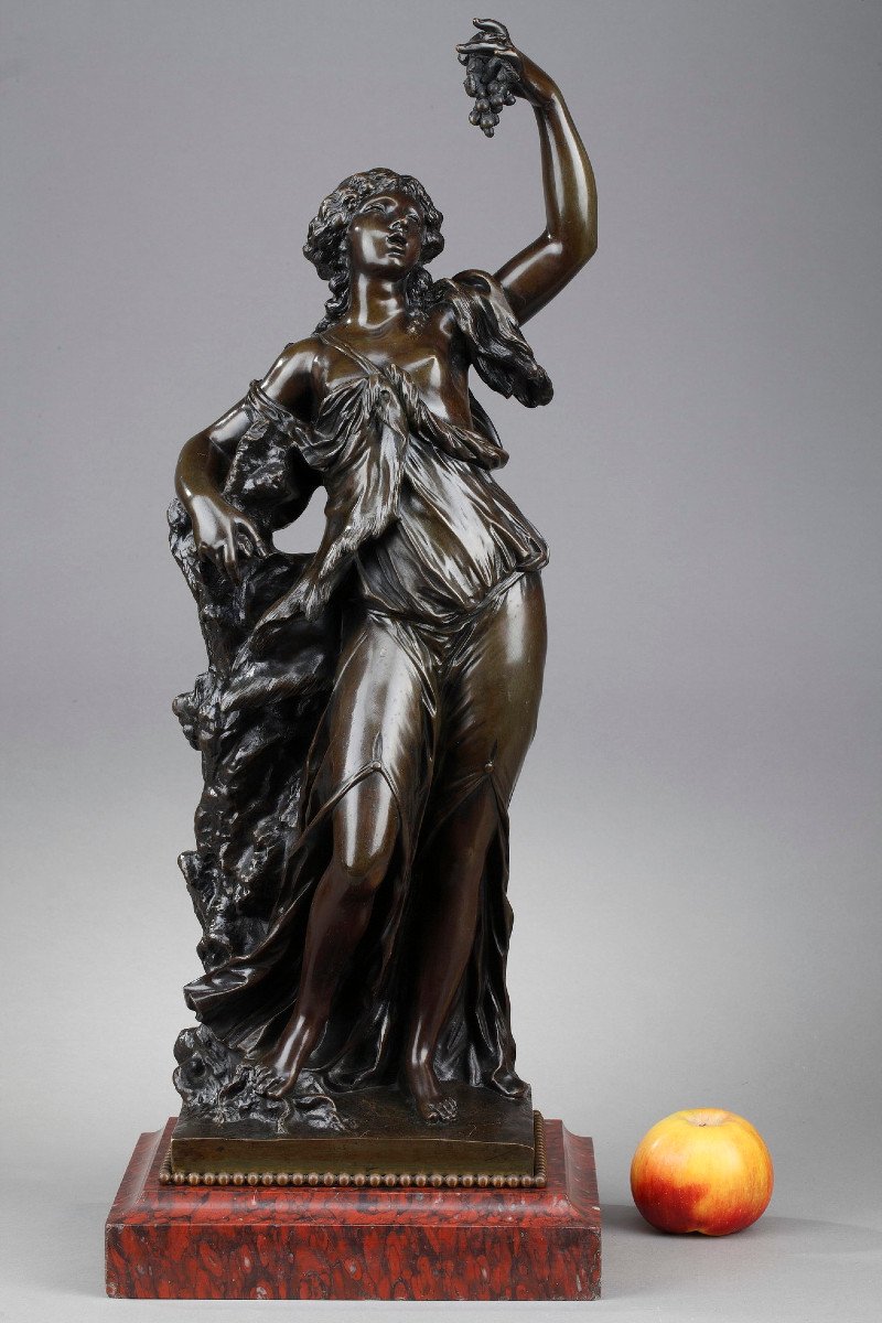 Statue En Bronze Bacchante, époque XIXe Siècle