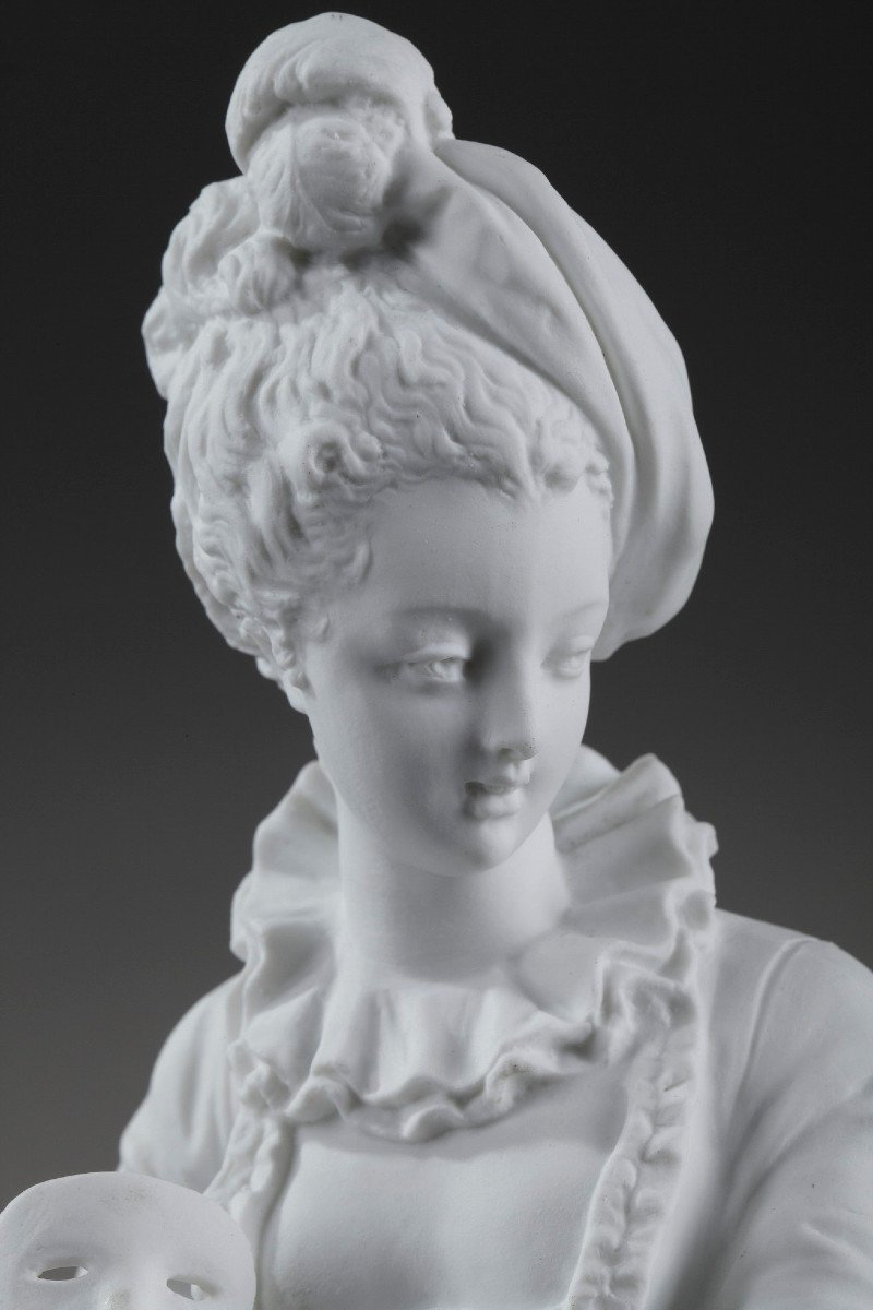 Bisque Statue: Young Girl In A Ball Gown By Paul Duboy-photo-3