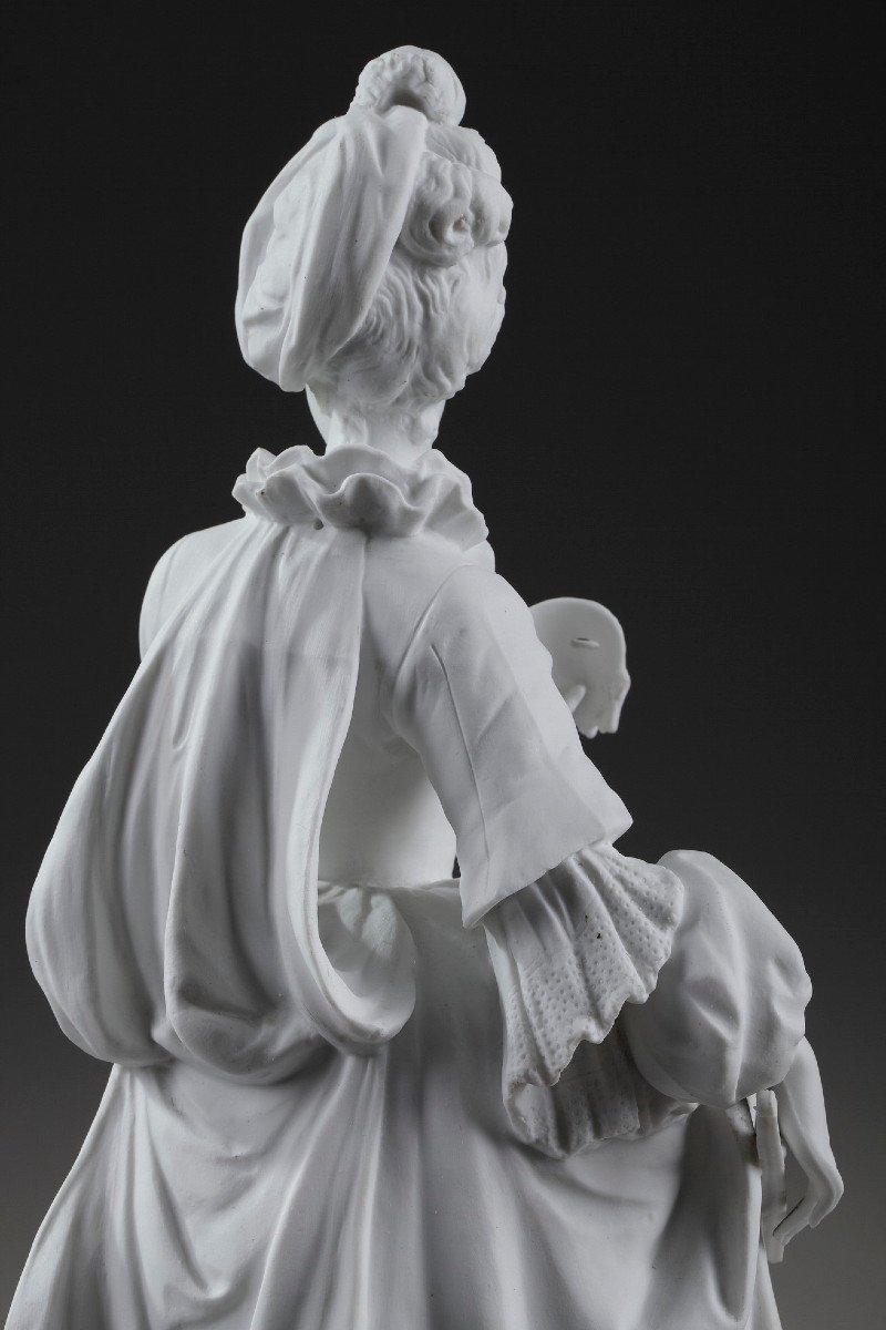 Bisque Statue: Young Girl In A Ball Gown By Paul Duboy-photo-5