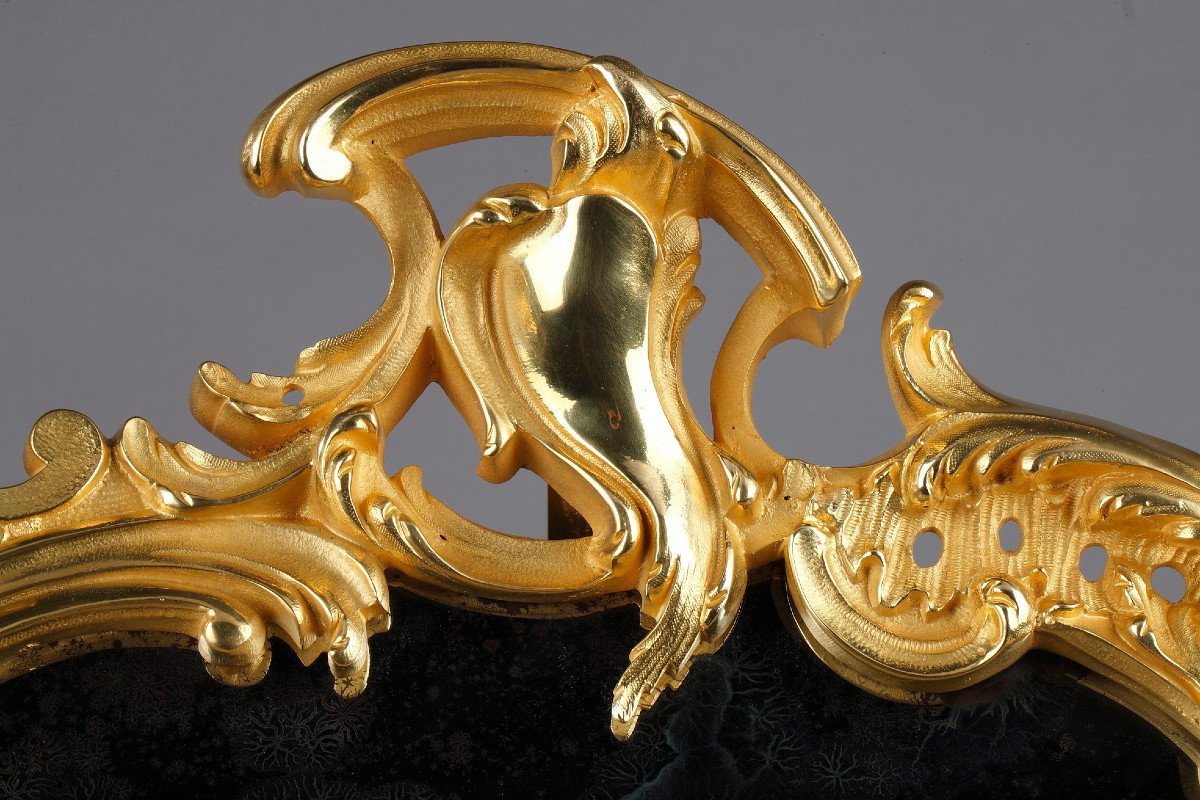 Miroir à Poser En Bronze Doré De Style Louis XV-photo-2