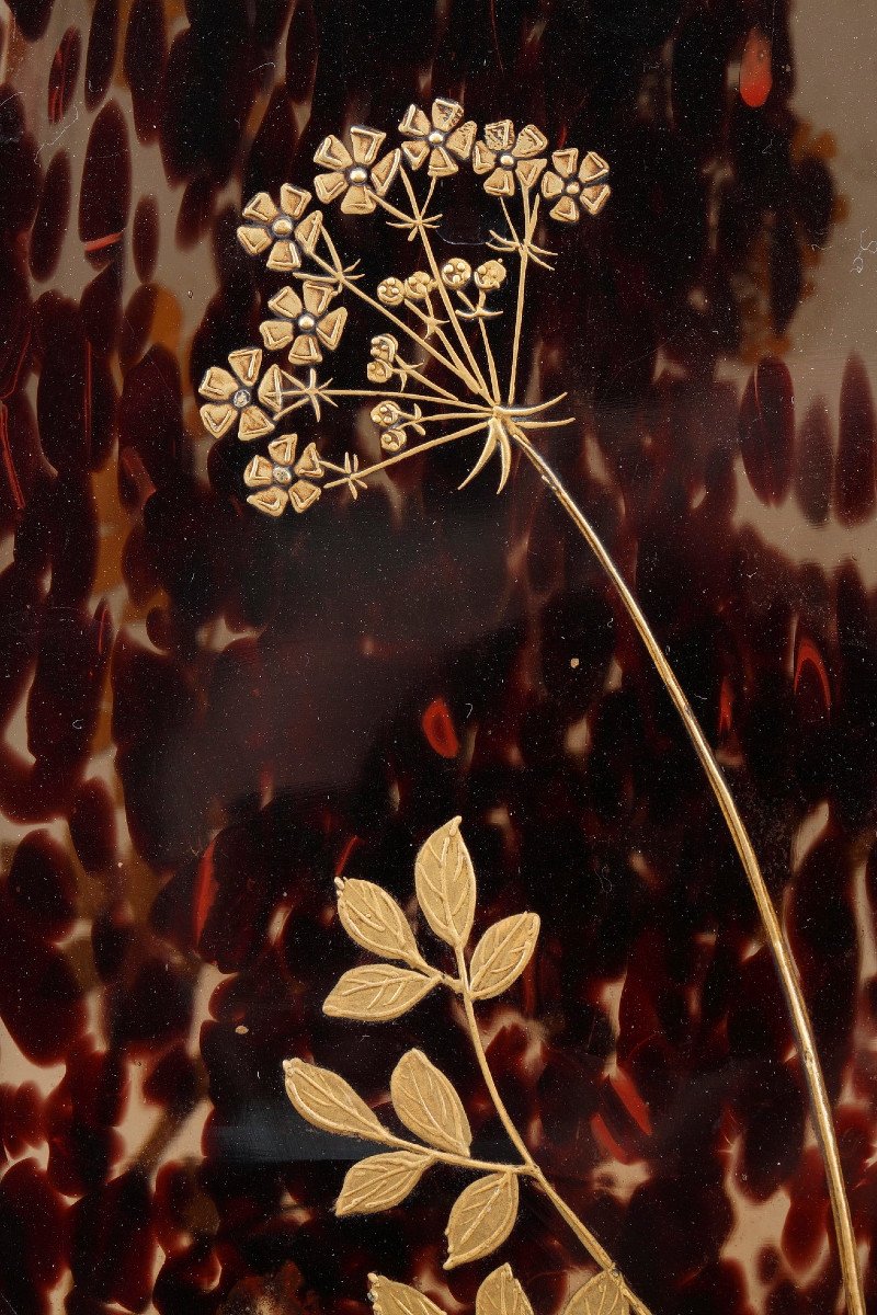 Art Nouveau Speckled Glass Vase Attributed To Ernest Léveillé (1841-1913)-photo-5