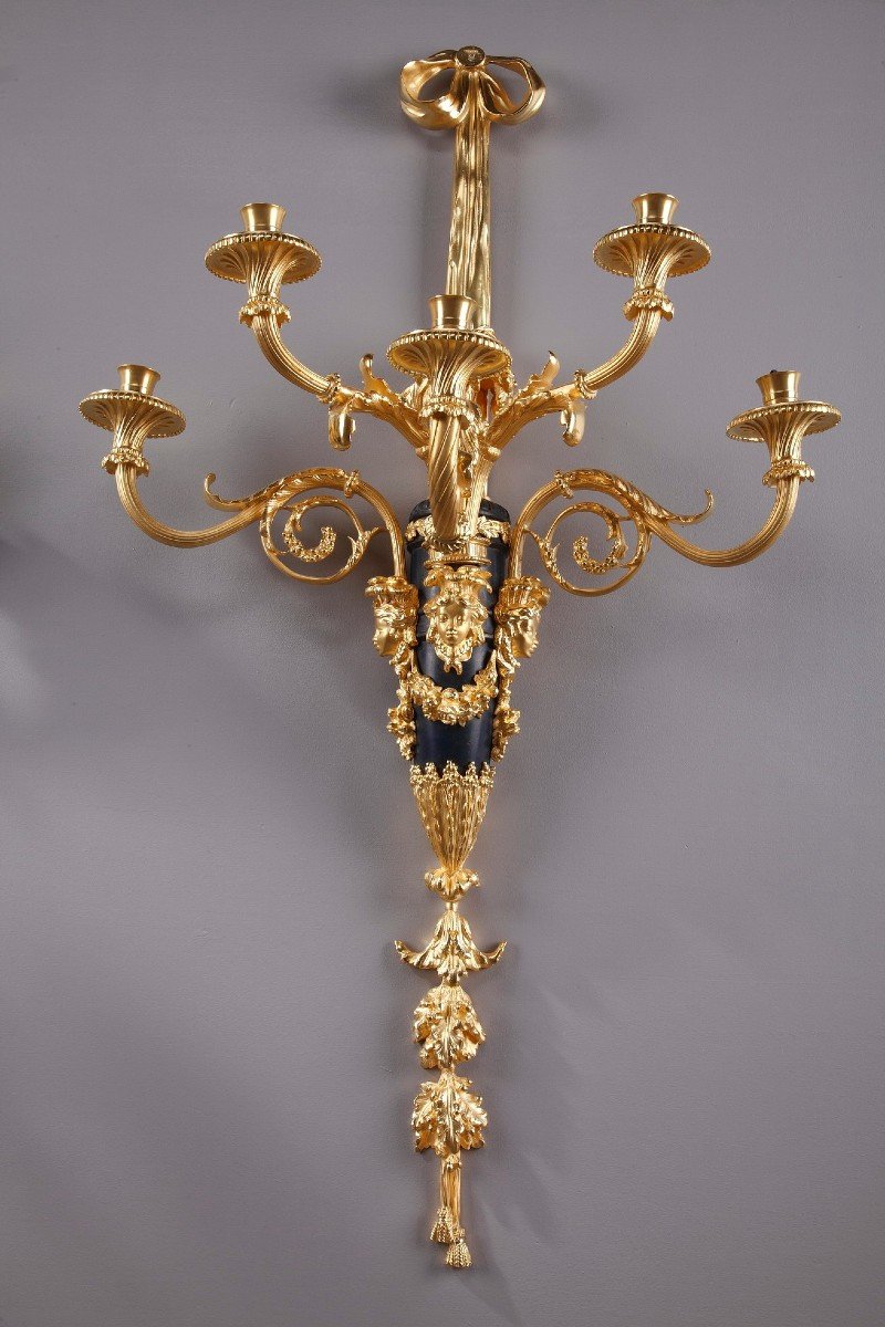 Monumental Louis XVI-style Wall Sconces After Thomire-photo-3