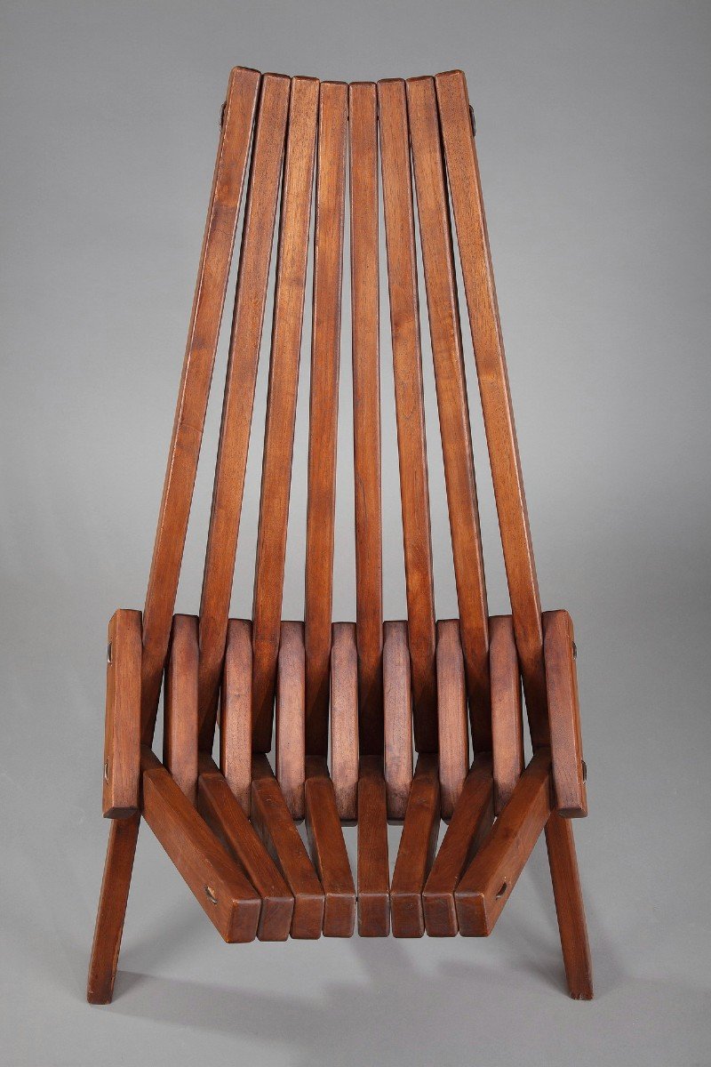 Paire De Chaises Pliantes En Teck Scandinaves -photo-6