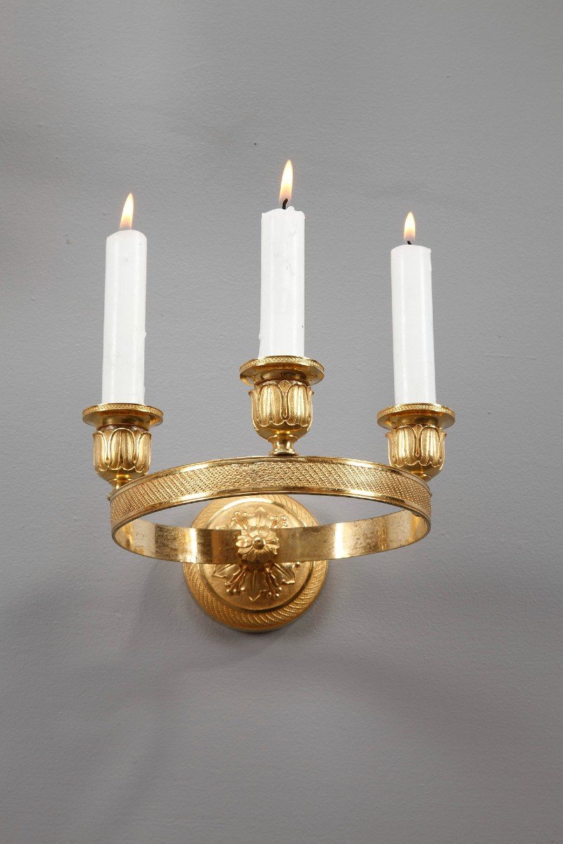 Six Charles X Gilded Bronze Wall Sconces-photo-2