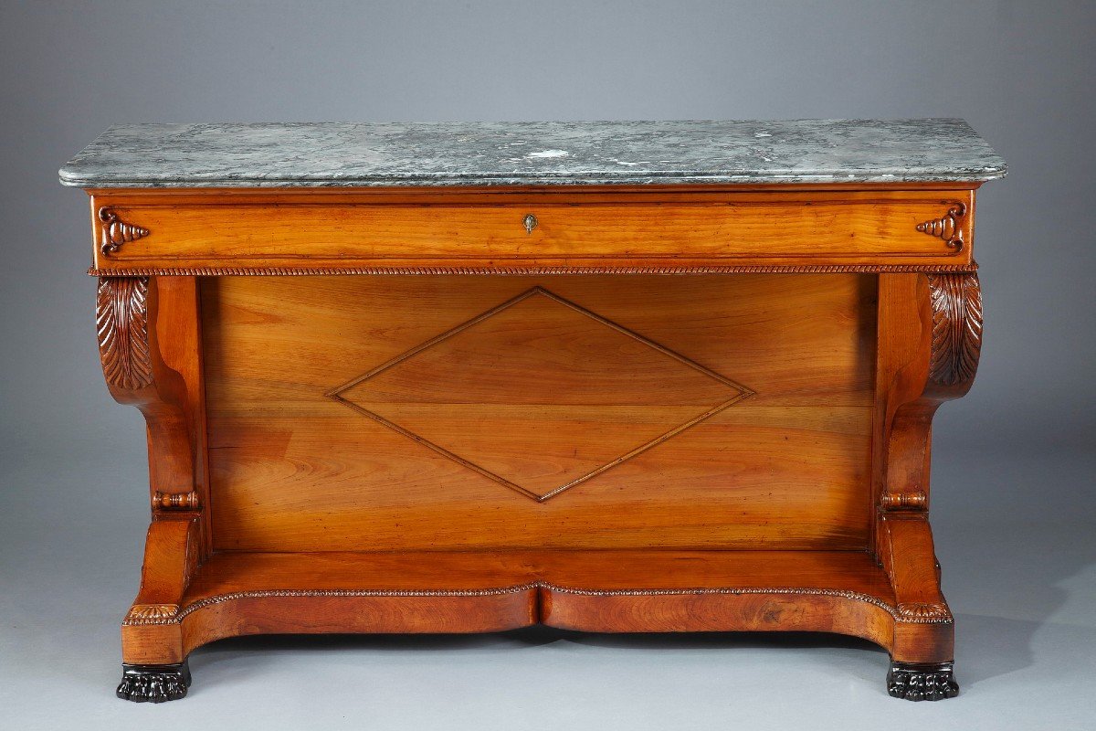 Large Cherry Wood Console, 19th Century-photo-2