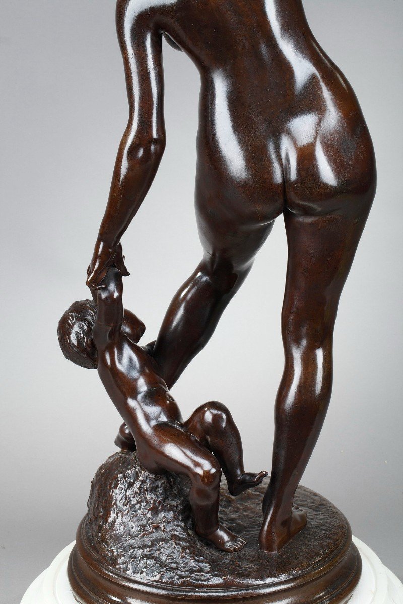 Sculpture en bronze "Venus et l'Amour" -photo-5
