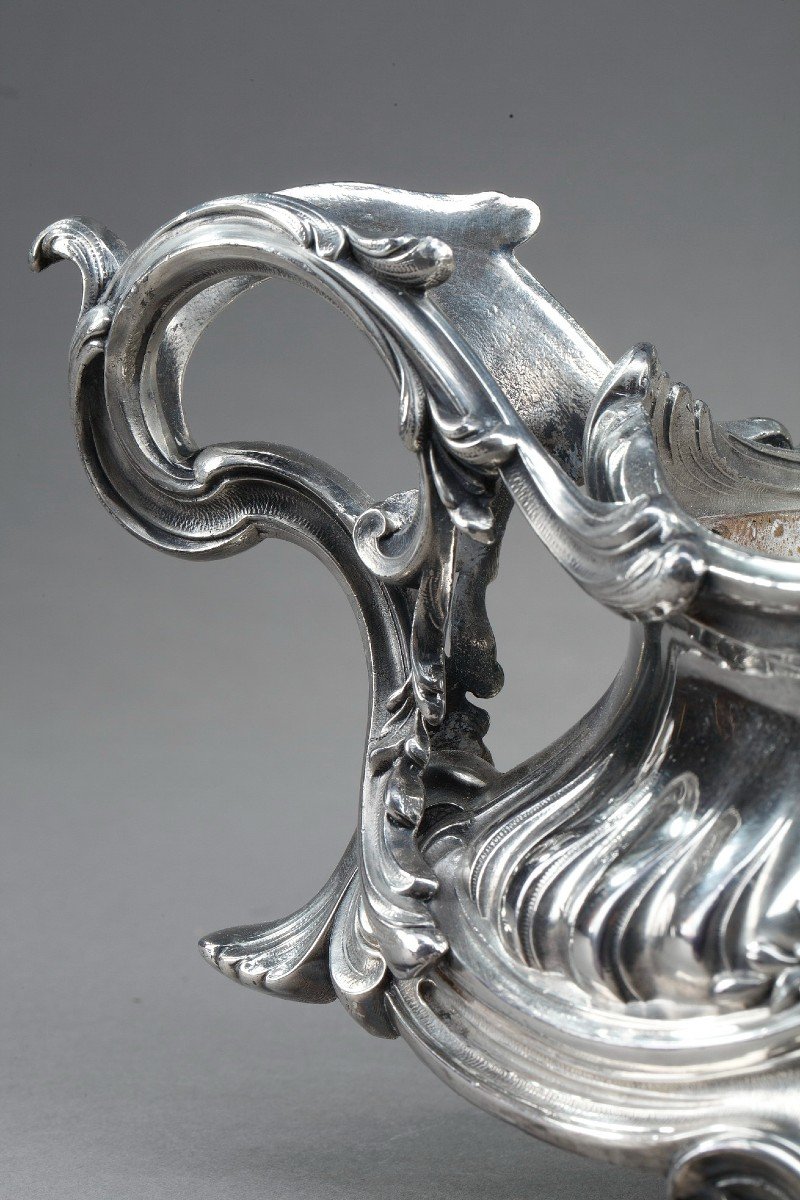 Louis XV Style Centerpiece In Silver Bronze, Napoleon III Period-photo-4