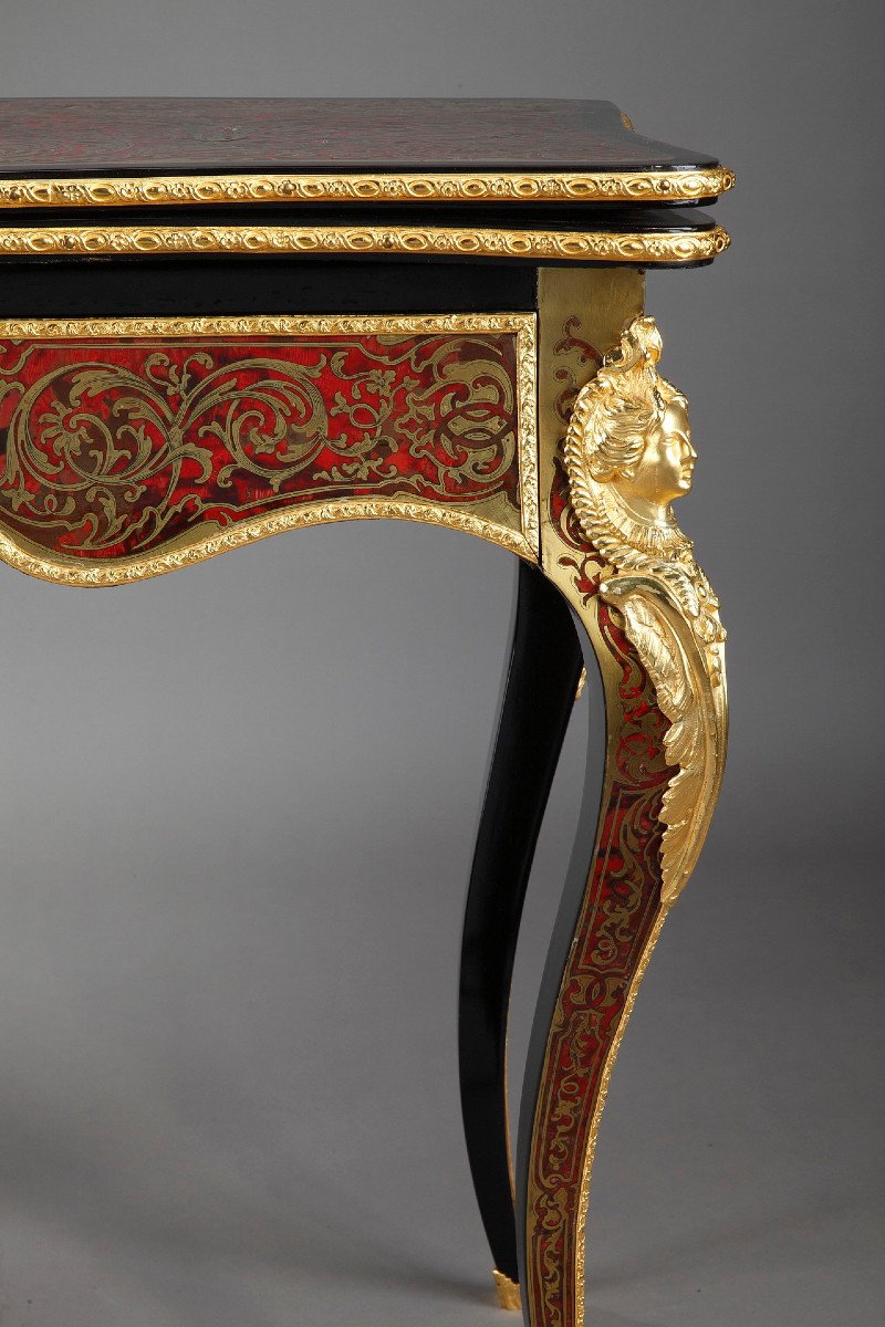 Console-table à Jeu En Marqueterie Boulle-photo-5