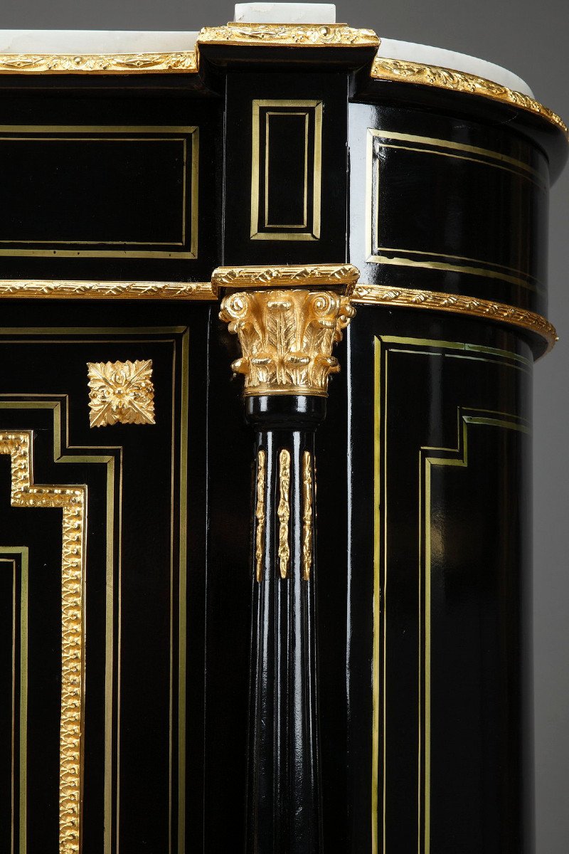 Napoleon III Sideboard In Blackened Wood And Gilded Bronzes-photo-5