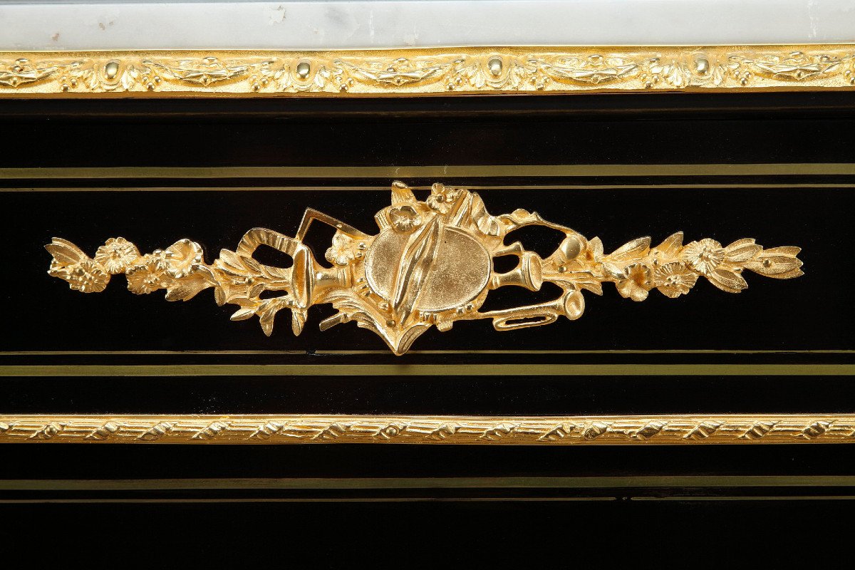 Napoleon III Sideboard In Blackened Wood And Gilded Bronzes-photo-7