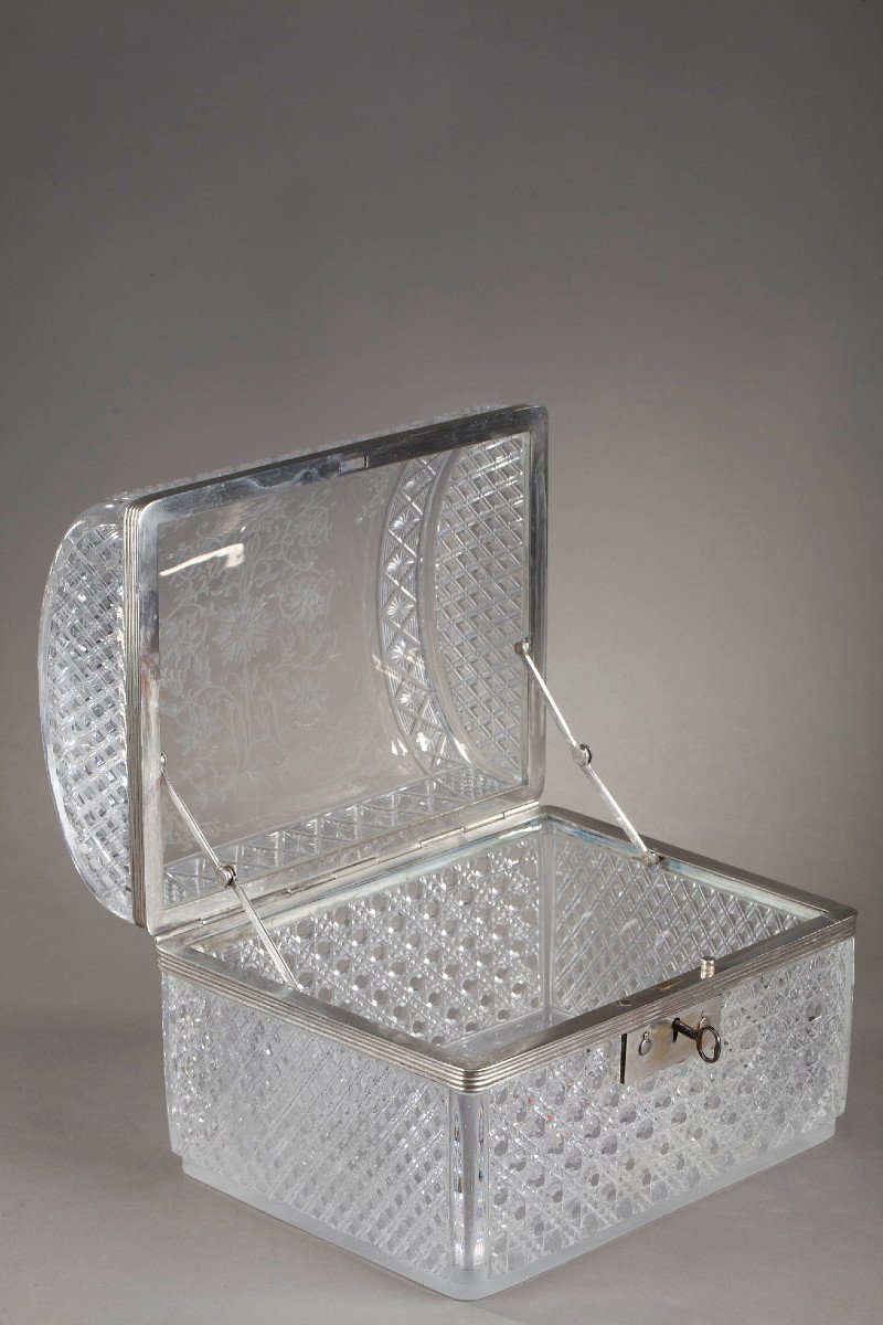 Cut Crystal Rectangular Case  From Baccarat, 19th Century-photo-4