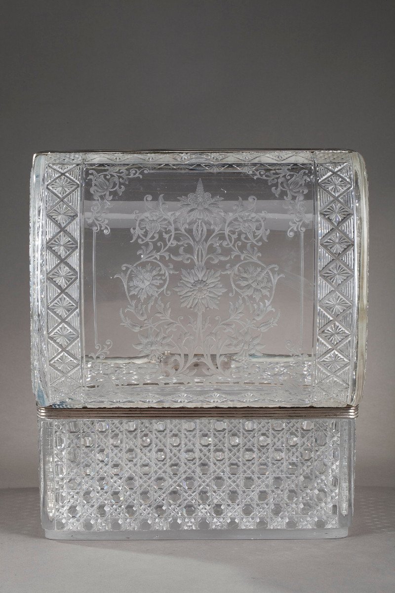 Cut Crystal Rectangular Case  From Baccarat, 19th Century-photo-3