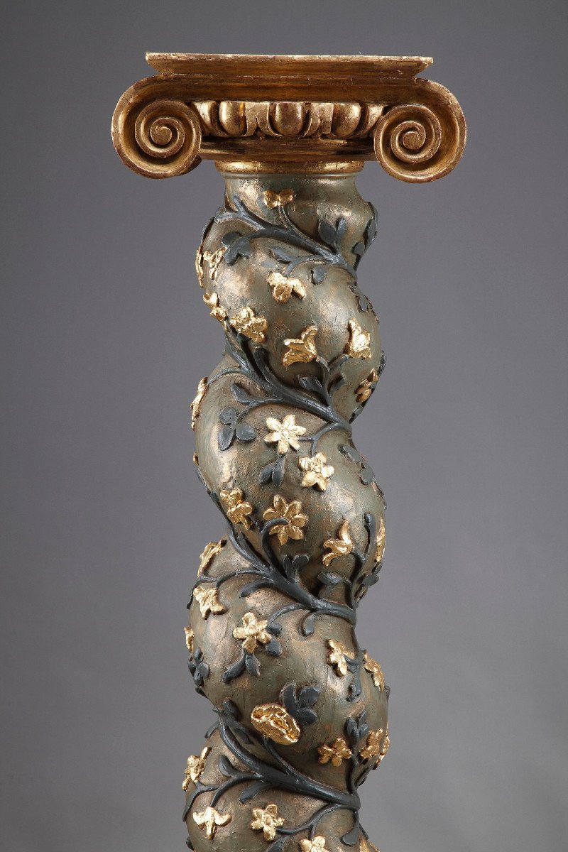 Pair Of Baroque Twisted Columns, 17th Century-photo-4