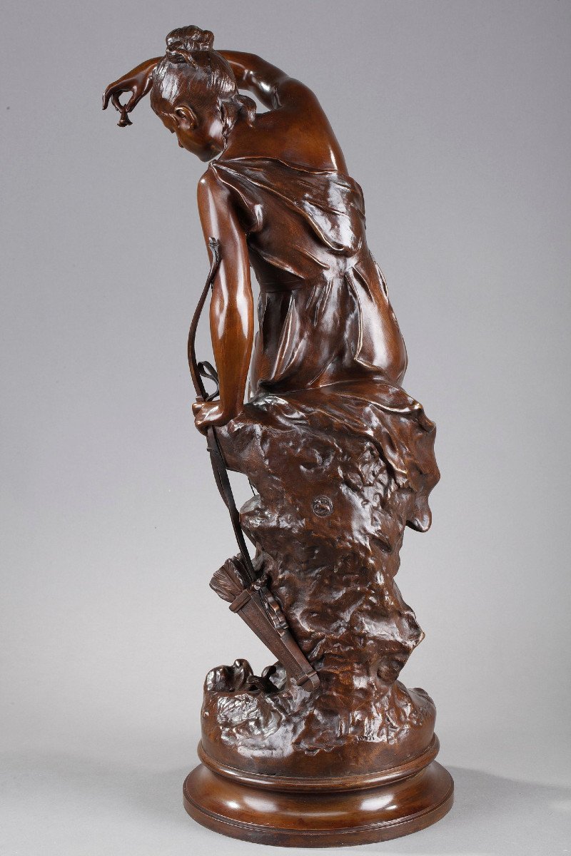 DIANE'S NYMPH IN BRONZE, AFTER LUCIE SIGNORET-LEDIEU-photo-4