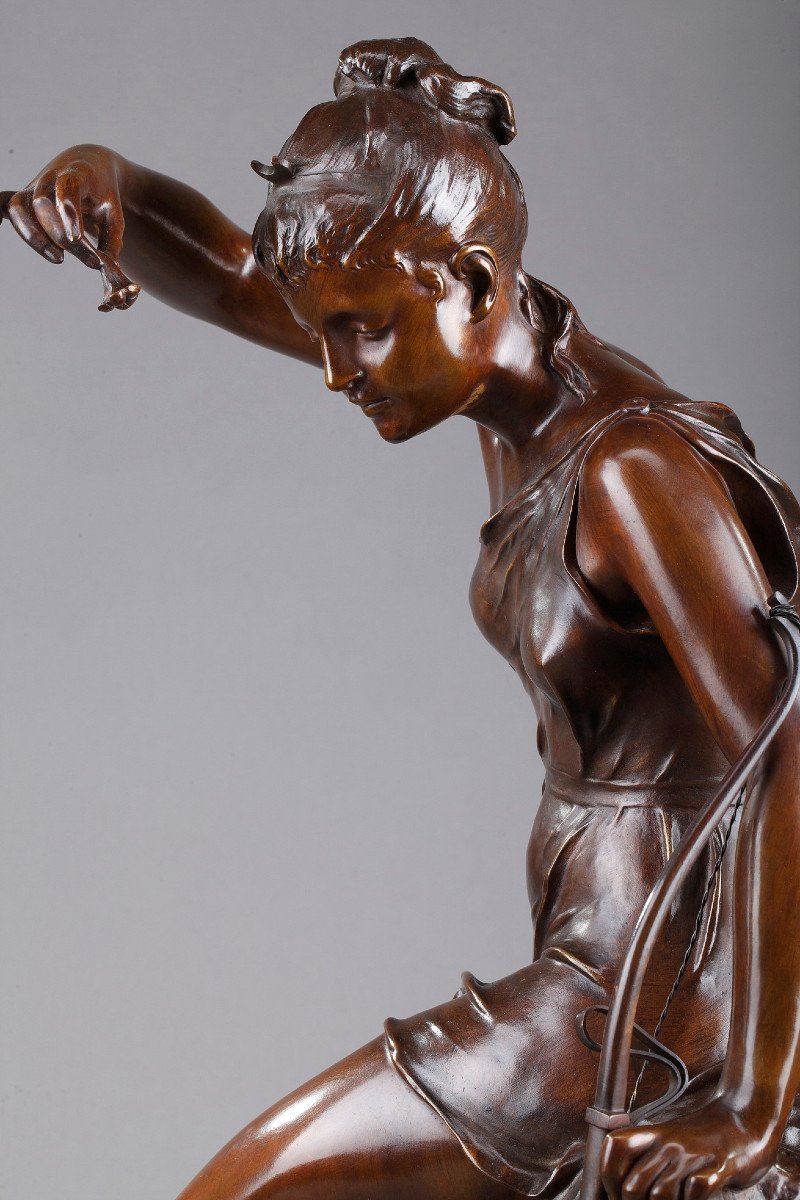 DIANE'S NYMPH IN BRONZE, AFTER LUCIE SIGNORET-LEDIEU-photo-2