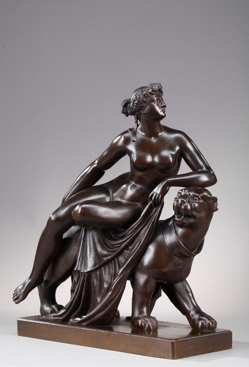 Bronze Ariane chevauchant une panthère, d'après Johann Heinrich Dannecker -photo-3