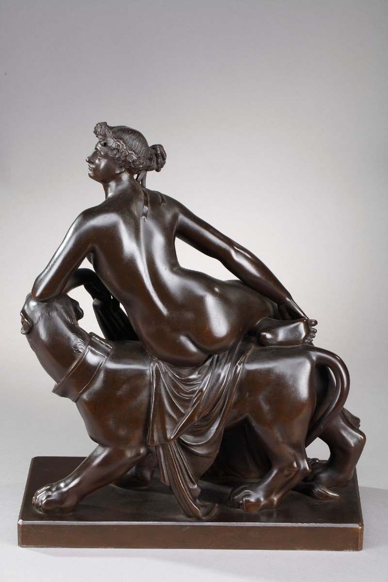 Bronze Ariane chevauchant une panthère, d'après Johann Heinrich Dannecker -photo-1