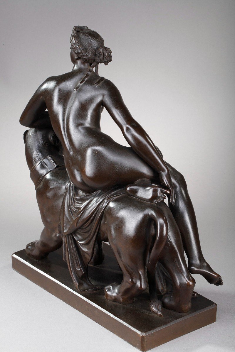 Bronze Ariane chevauchant une panthère, d'après Johann Heinrich Dannecker -photo-2