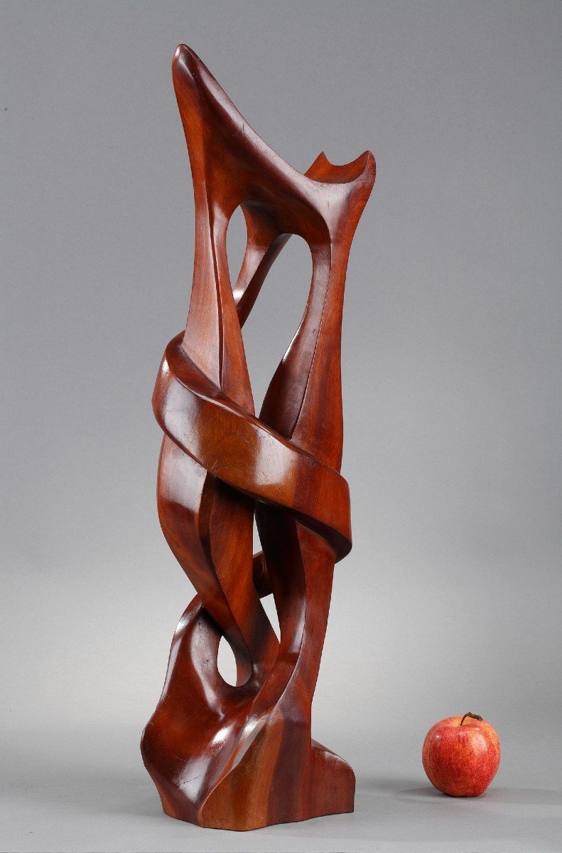 Sculpture en bois exotique, Tango, signée R. Combellas -photo-2