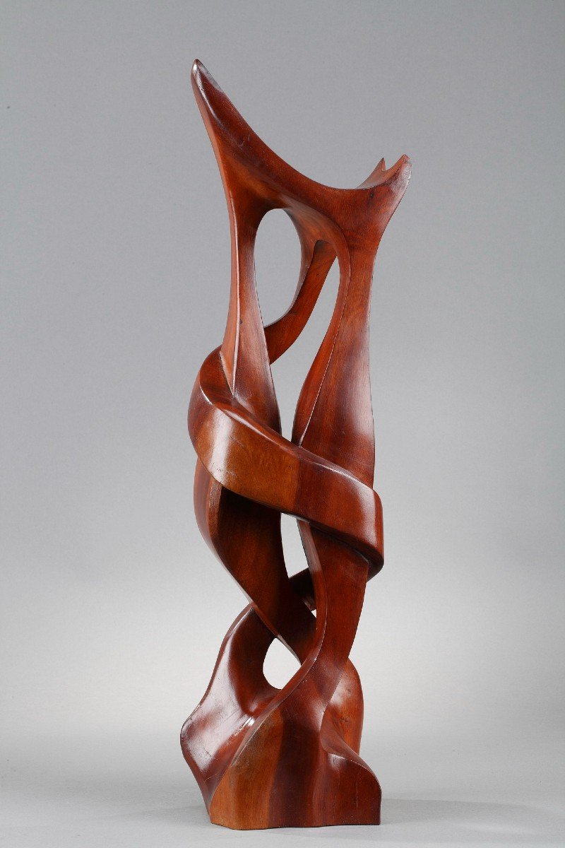 Sculpture en bois exotique, Tango, signée R. Combellas -photo-3