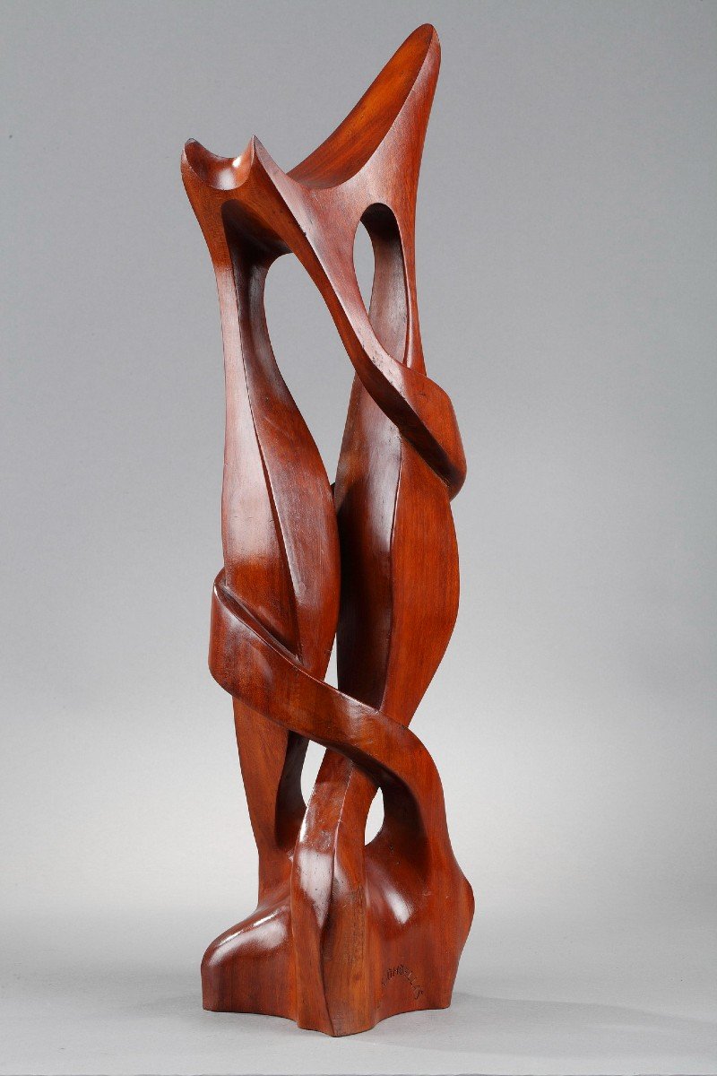 Sculpture en bois exotique, Tango, signée R. Combellas -photo-2