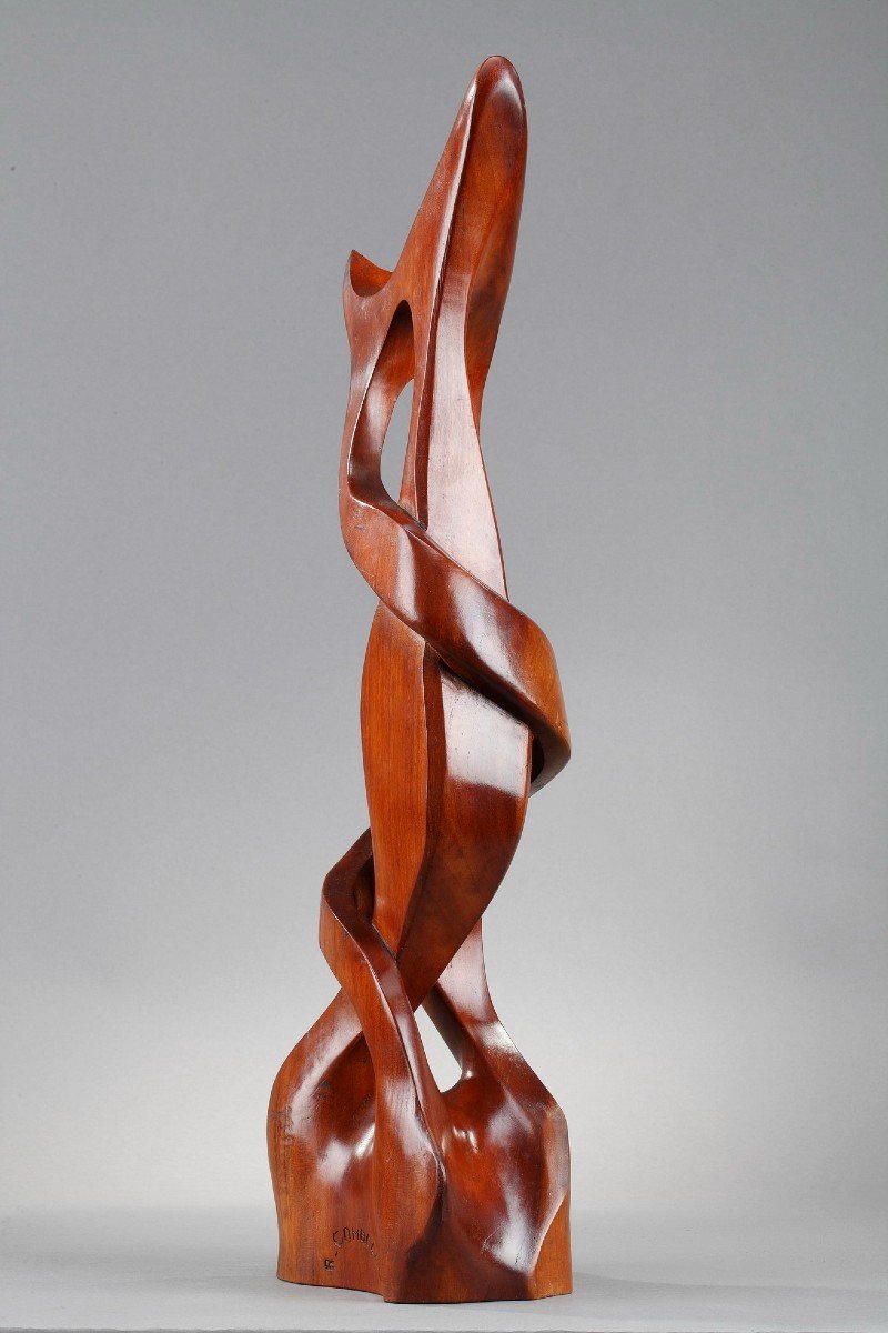Sculpture en bois exotique, Tango, signée R. Combellas -photo-4