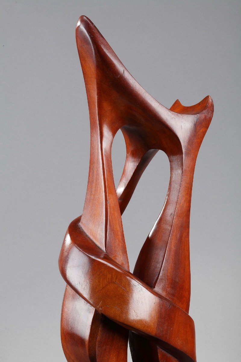 Sculpture en bois exotique, Tango, signée R. Combellas -photo-5